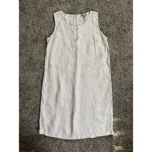 KENAR Linen Sleeveless A-line Dress Quiet Lux Minimalist Light Modest Travel 6